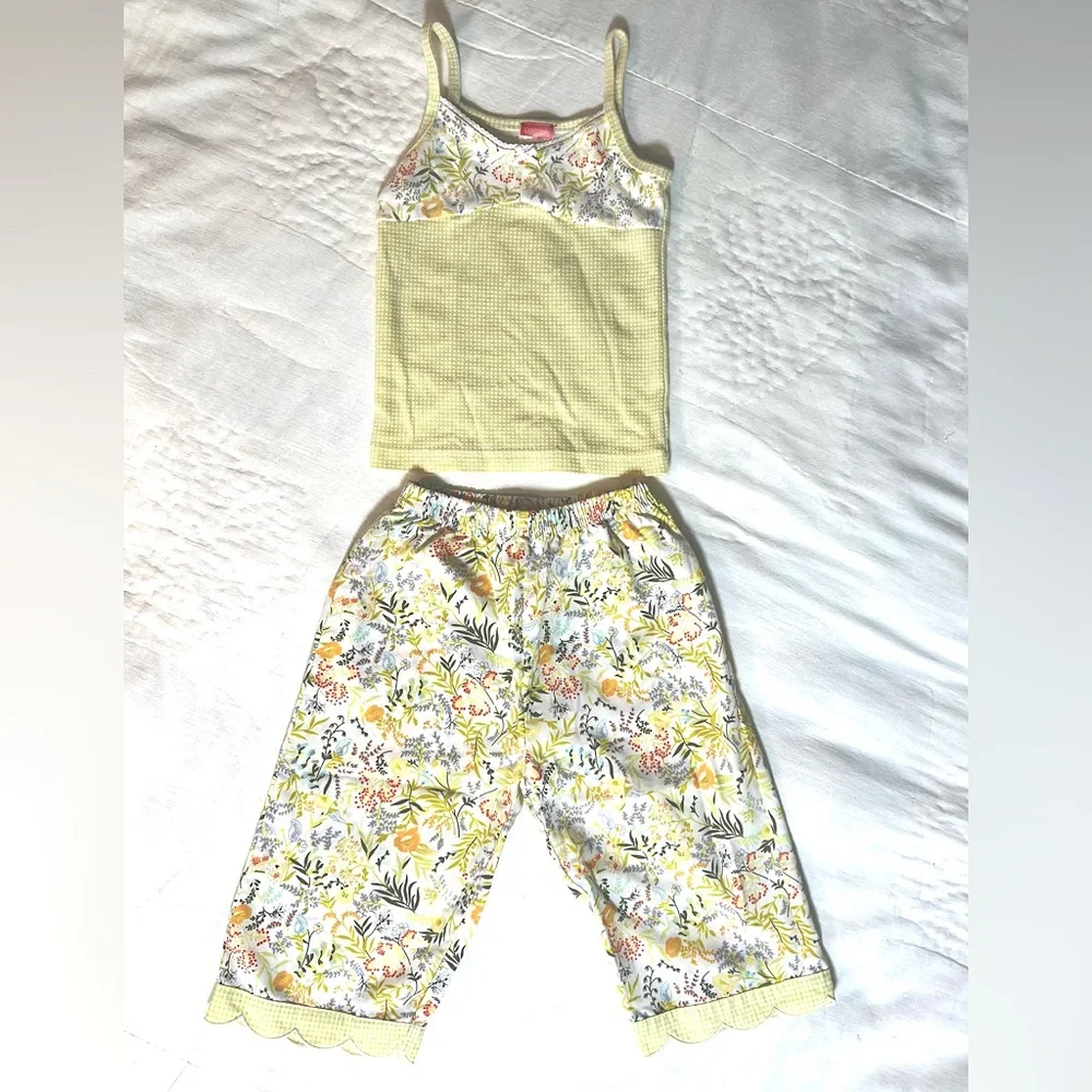 Gymboree Matching Set-Girls Size 2T- shirt pants combo-gingham and floral - Picture 2 of 13
